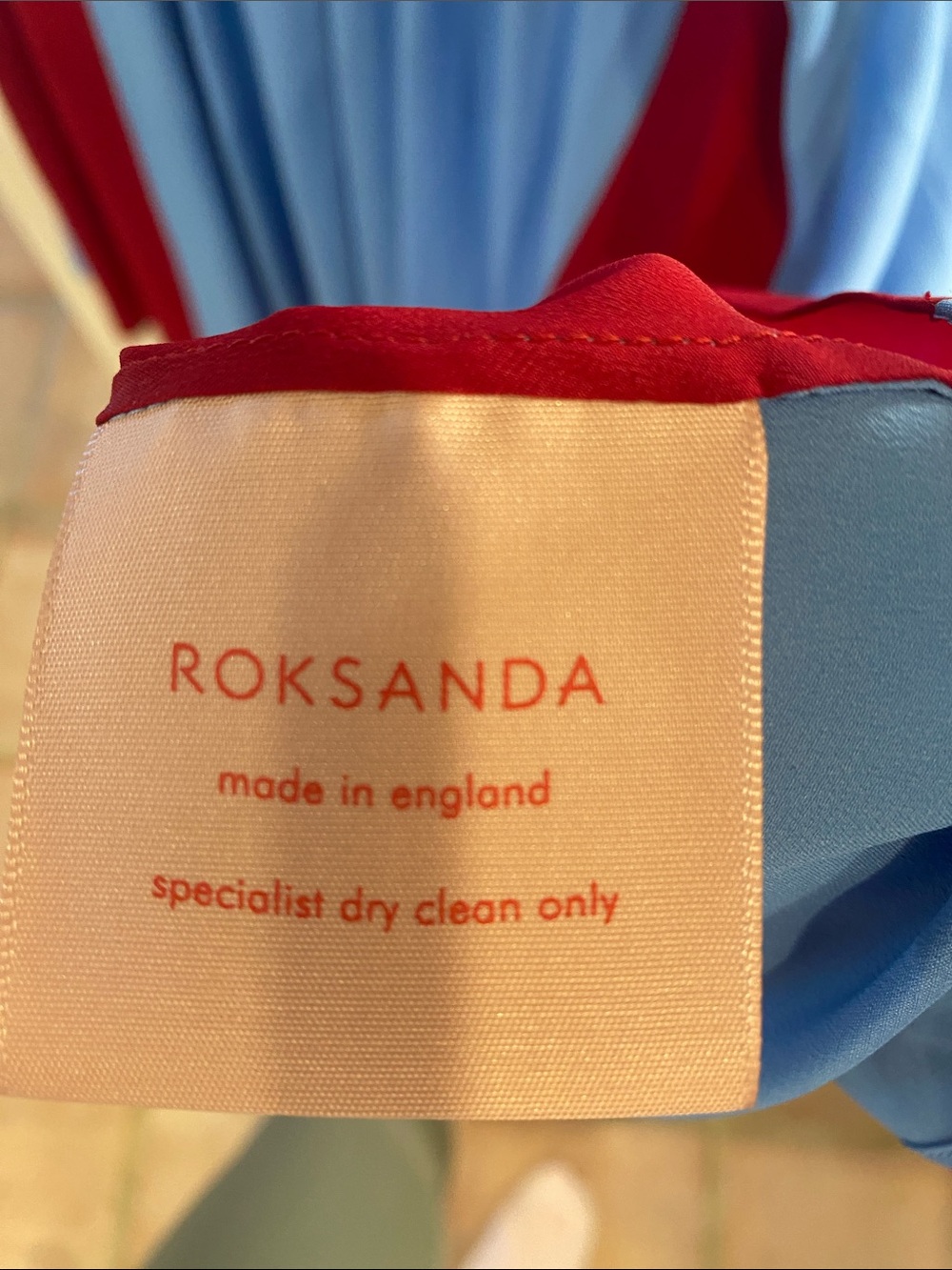 Roksanda Ilincic Sky Blue and Red Pleated Sleeveless Top - Picture 3 of 5
